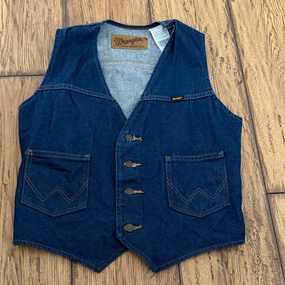 Wrangler Men's Dark Blue Denim Vest